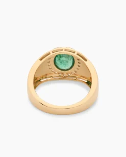 Ring mit Sambia Smaragd + Brillanten
