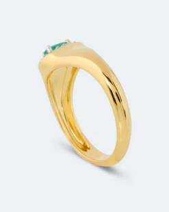Ring mit Sambia Smaragd und Zirkon