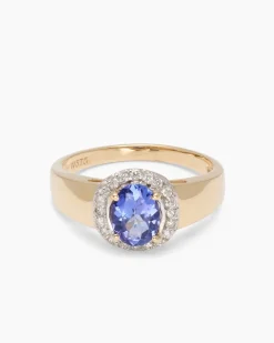 Ring mit Tansanit AAAAA Blaues Gold von Afrika & Brillanten