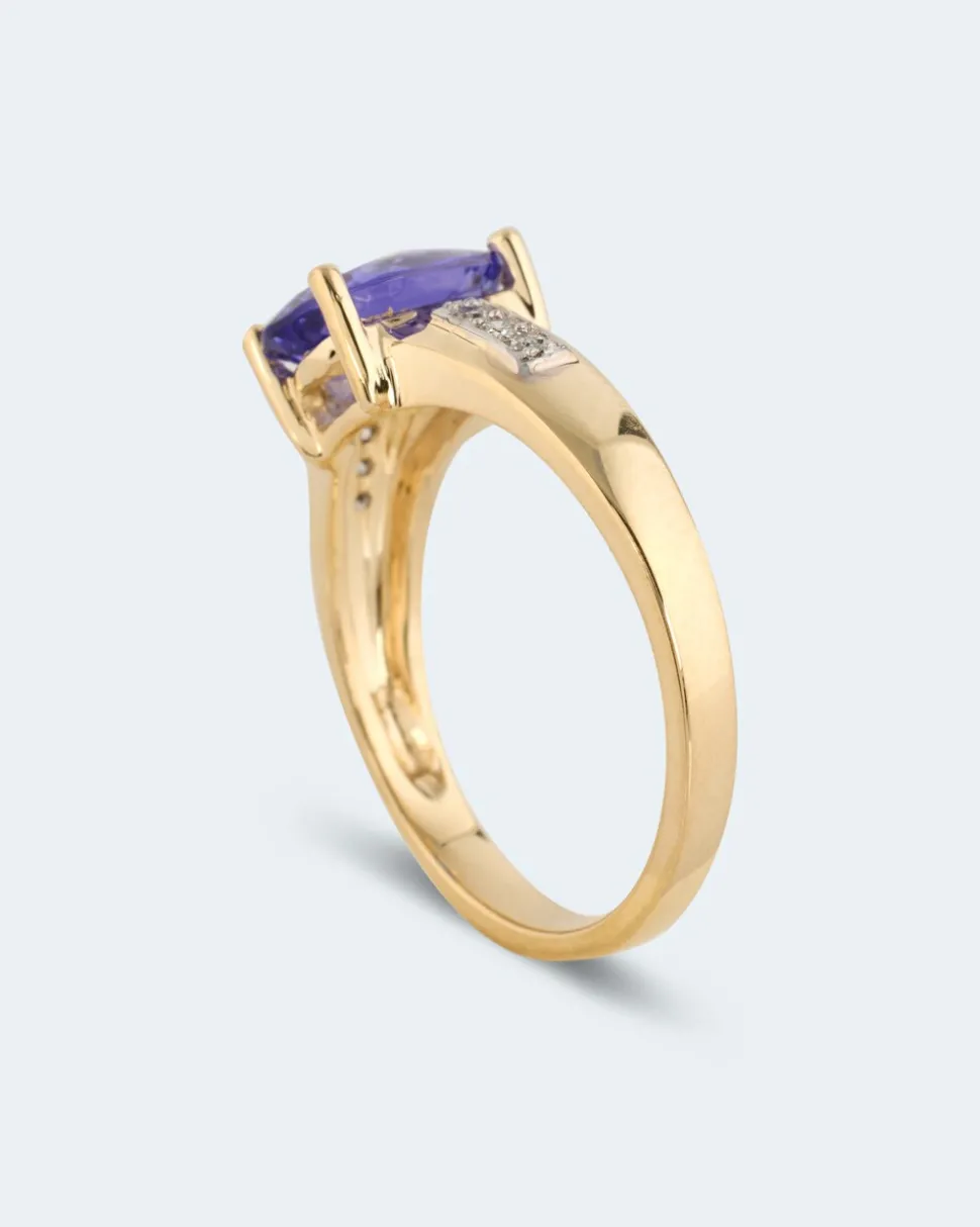 Ring mit Tansanit AAAAA & Brillanten