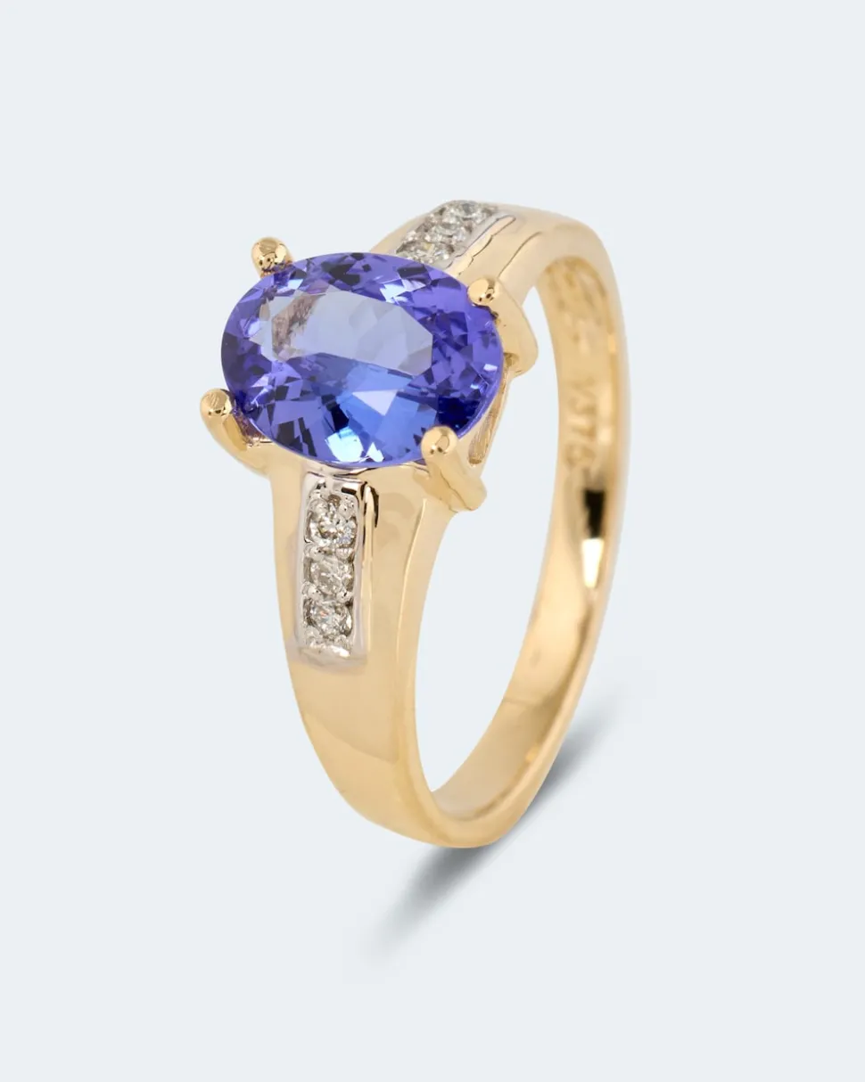 Ring mit Tansanit AAAAA & Brillanten