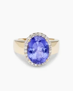 Ring mit Tansanit AAAAA + Brillant