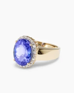 Ring mit Tansanit AAAAA + Brillant