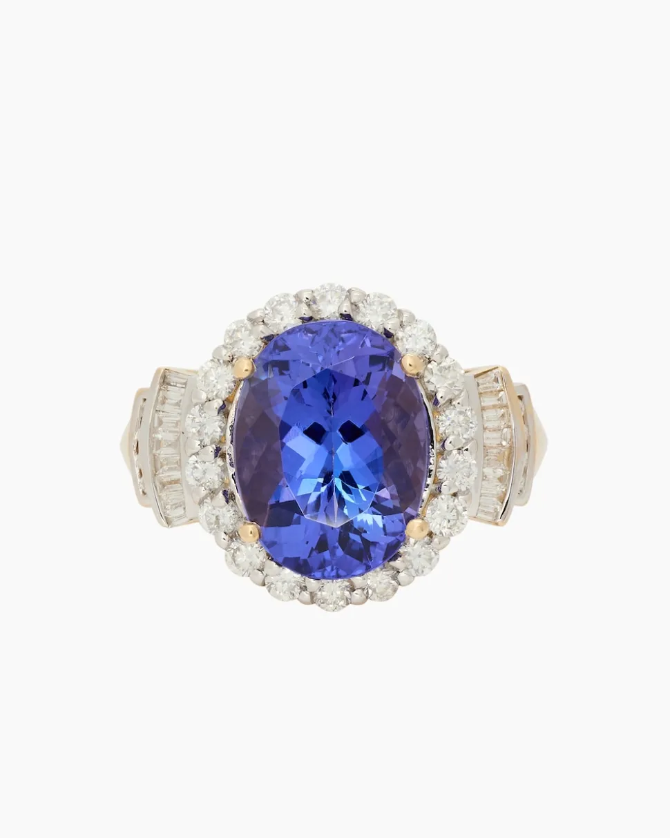 Ring mit Tansanit AAAAA, Diamant & Brillant