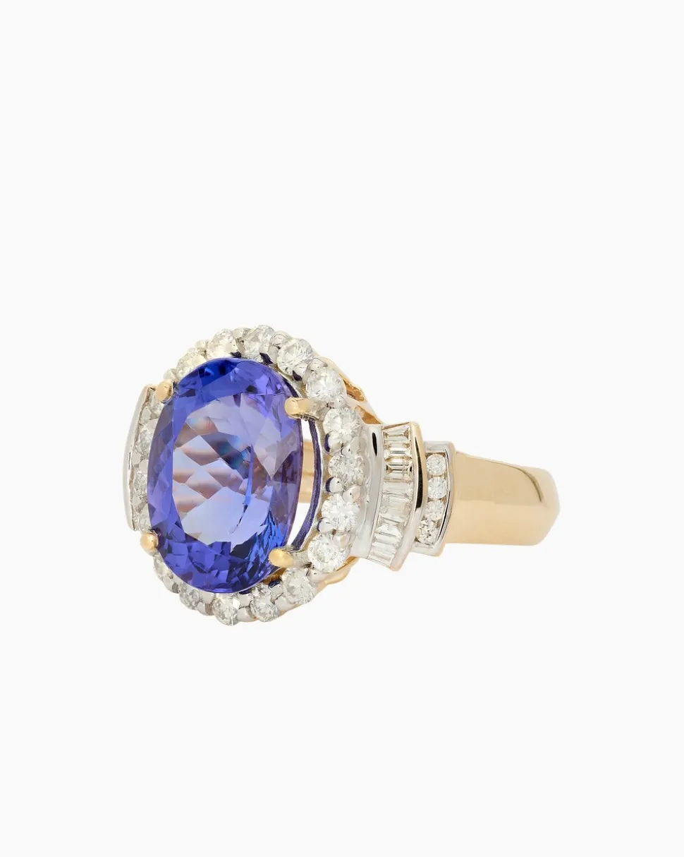 Ring mit Tansanit AAAAA, Diamant & Brillant