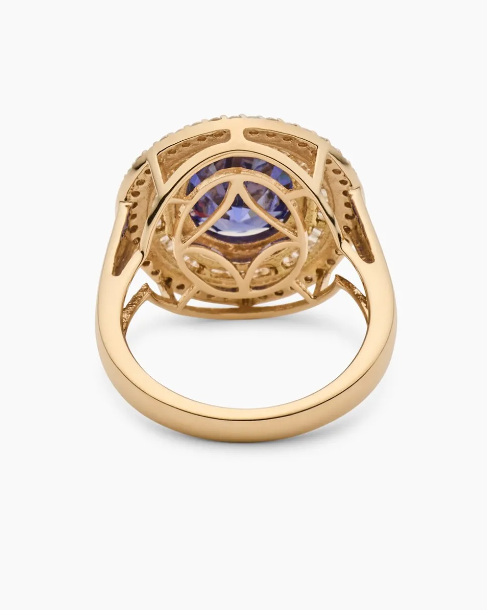 Ring mit Tansanit AAAAA und Diamant