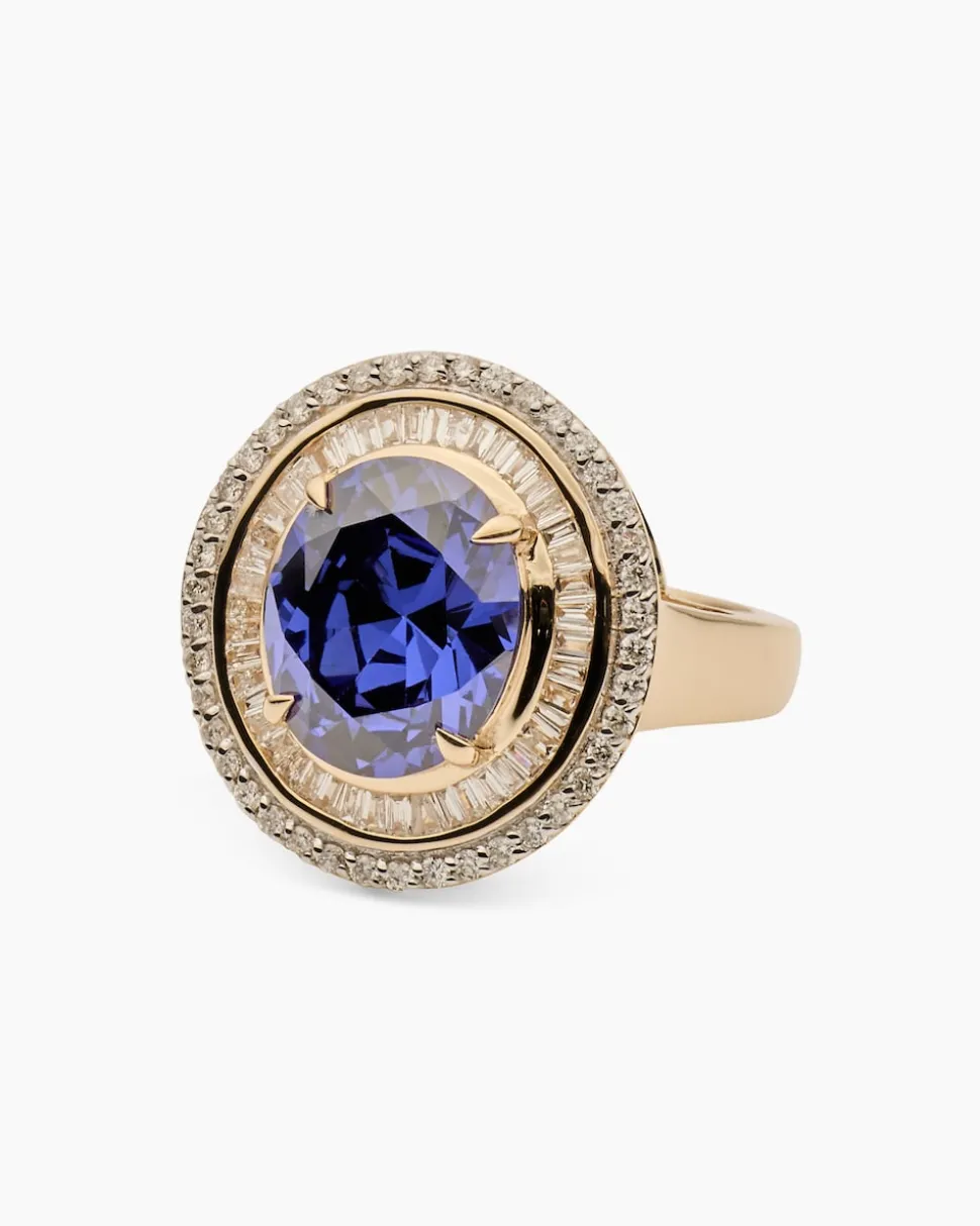 Ring mit Tansanit AAAAA und Diamant
