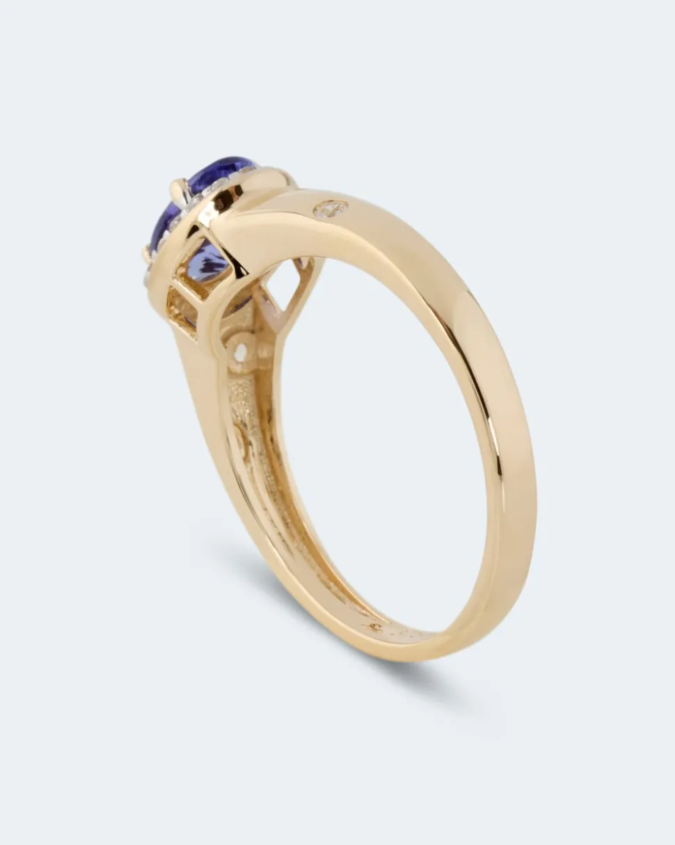 Ring mit Tansanit AAAAA & Zirkonen