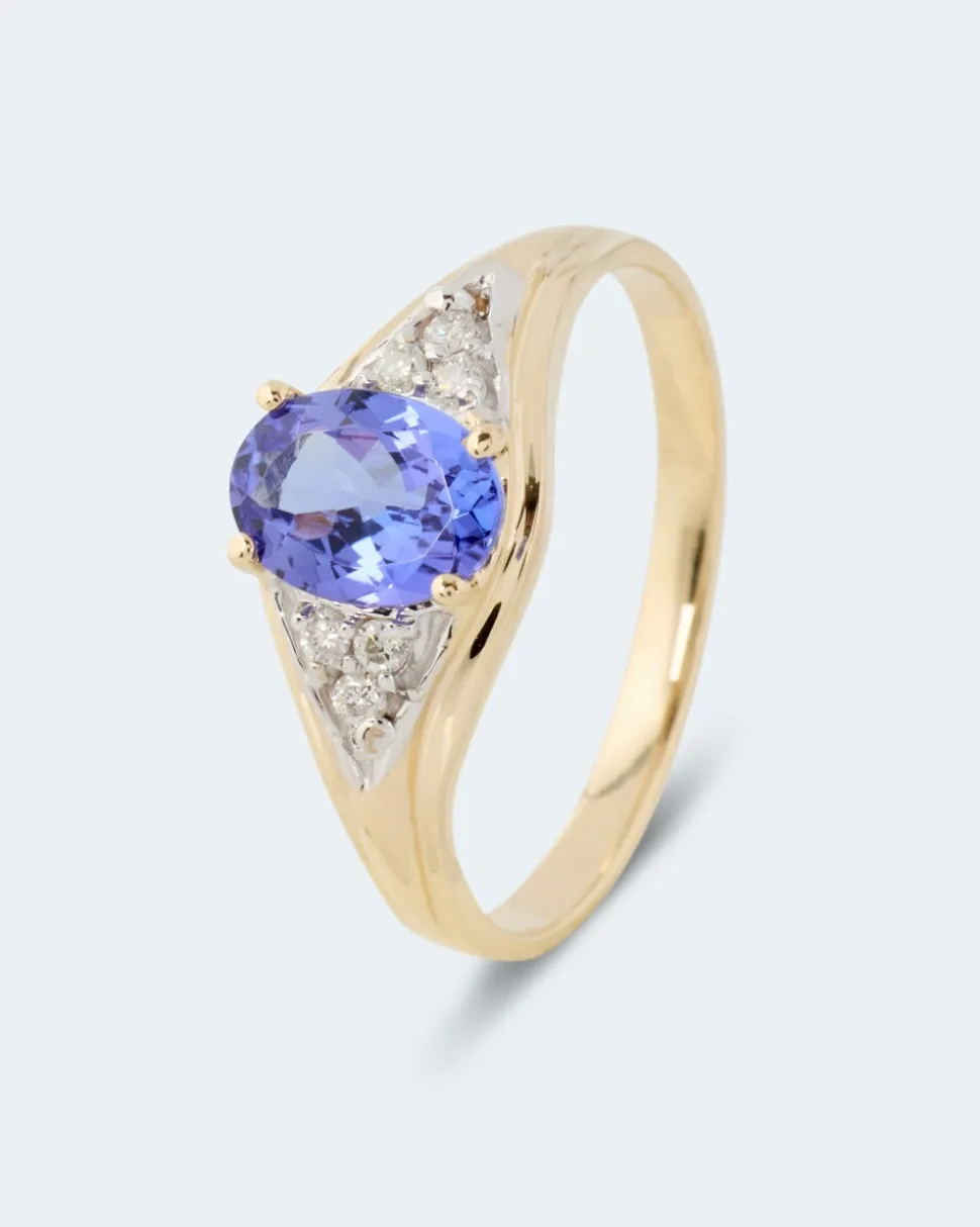 Ring mit Tansanit AAAA+ & Brillant