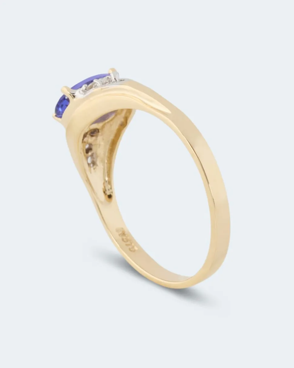 Ring mit Tansanit AAAA+ & Brillant