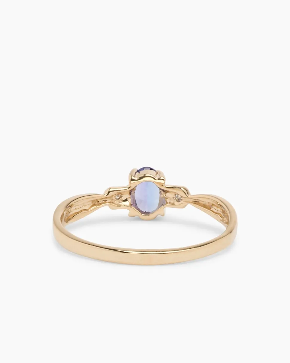 Ring mit Tansanit AAAA & Brillanten