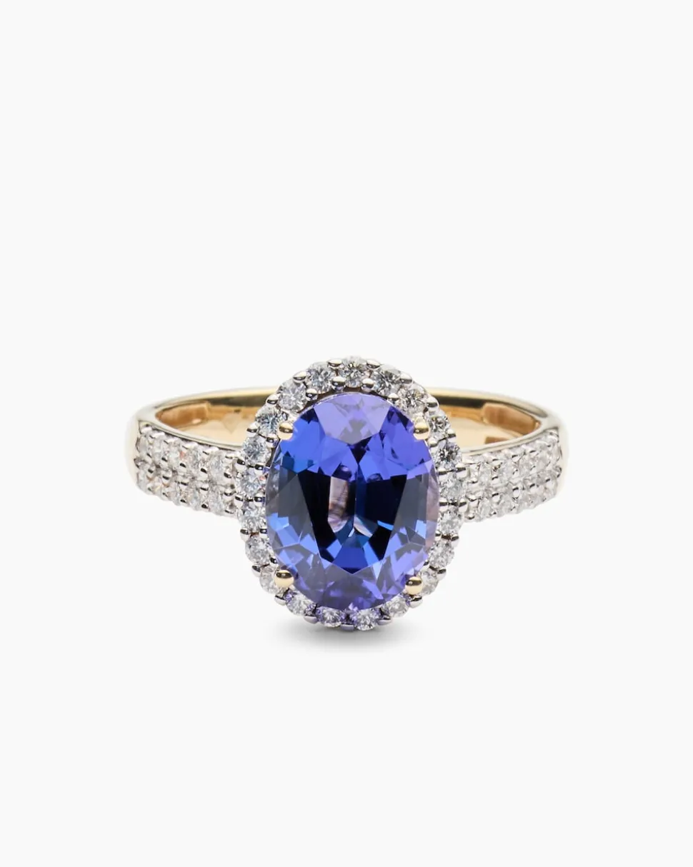 Ring mit Tansanit AAAA & Brillanten