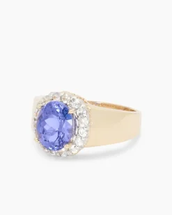 Ring mit Tansanit AAAA+ und Saphiren