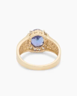 Ring mit Tansanit AAAA+ und Saphiren