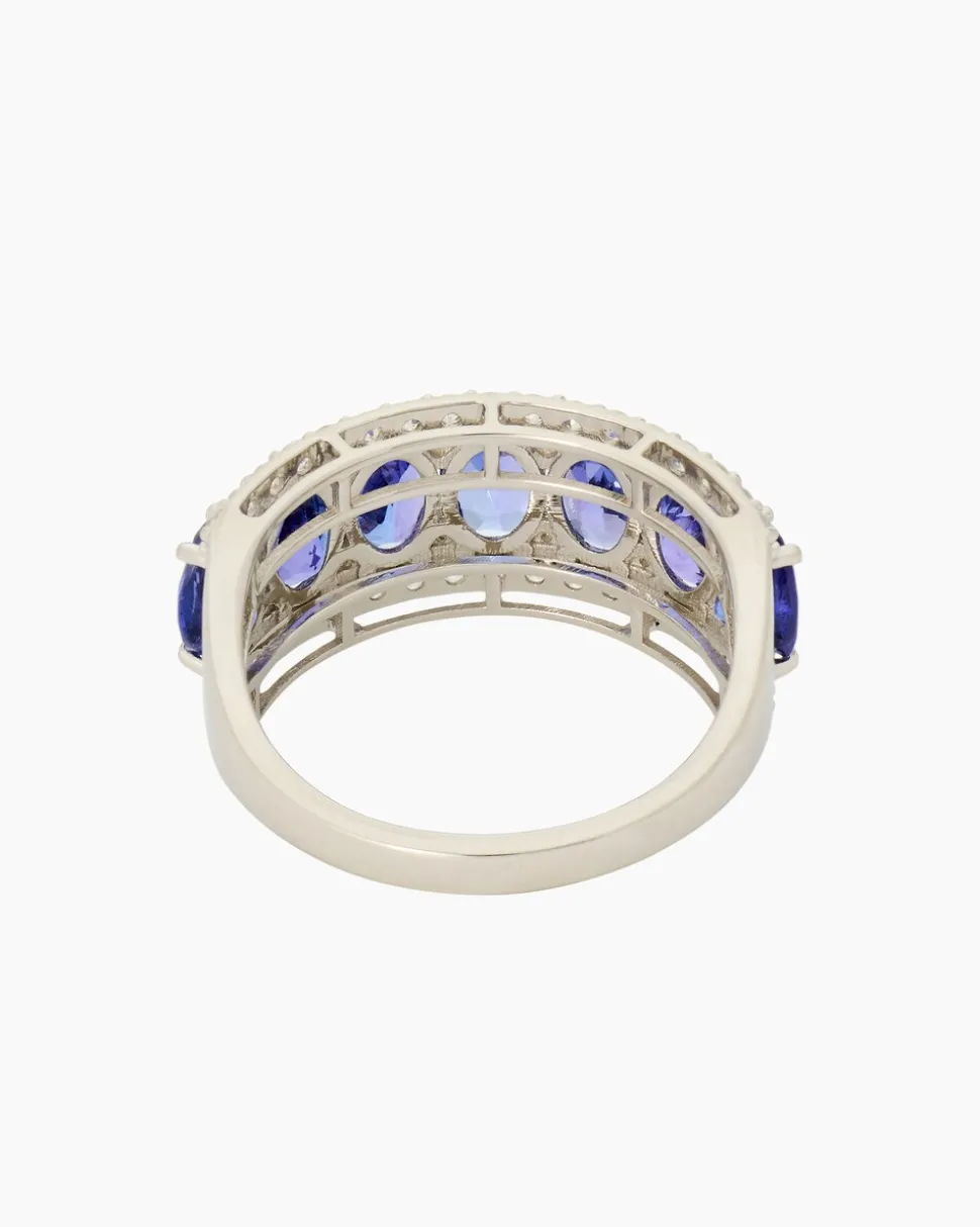Ring mit Tansanit AAAA + Zirkon