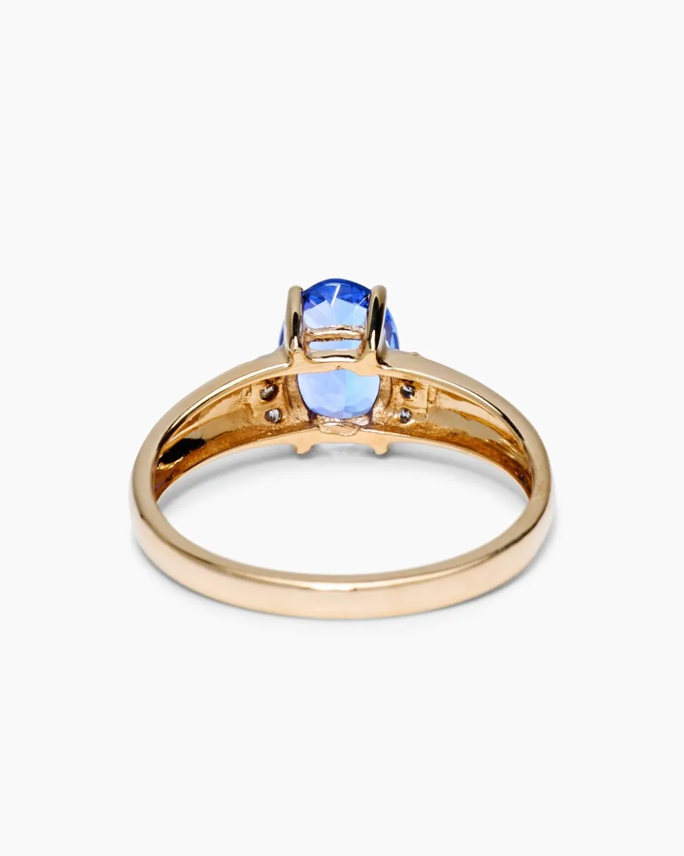 Ring mit Tansanit AAA & Brillanten