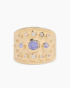 Ring mit Tansanit AAA+ und Weißtopas