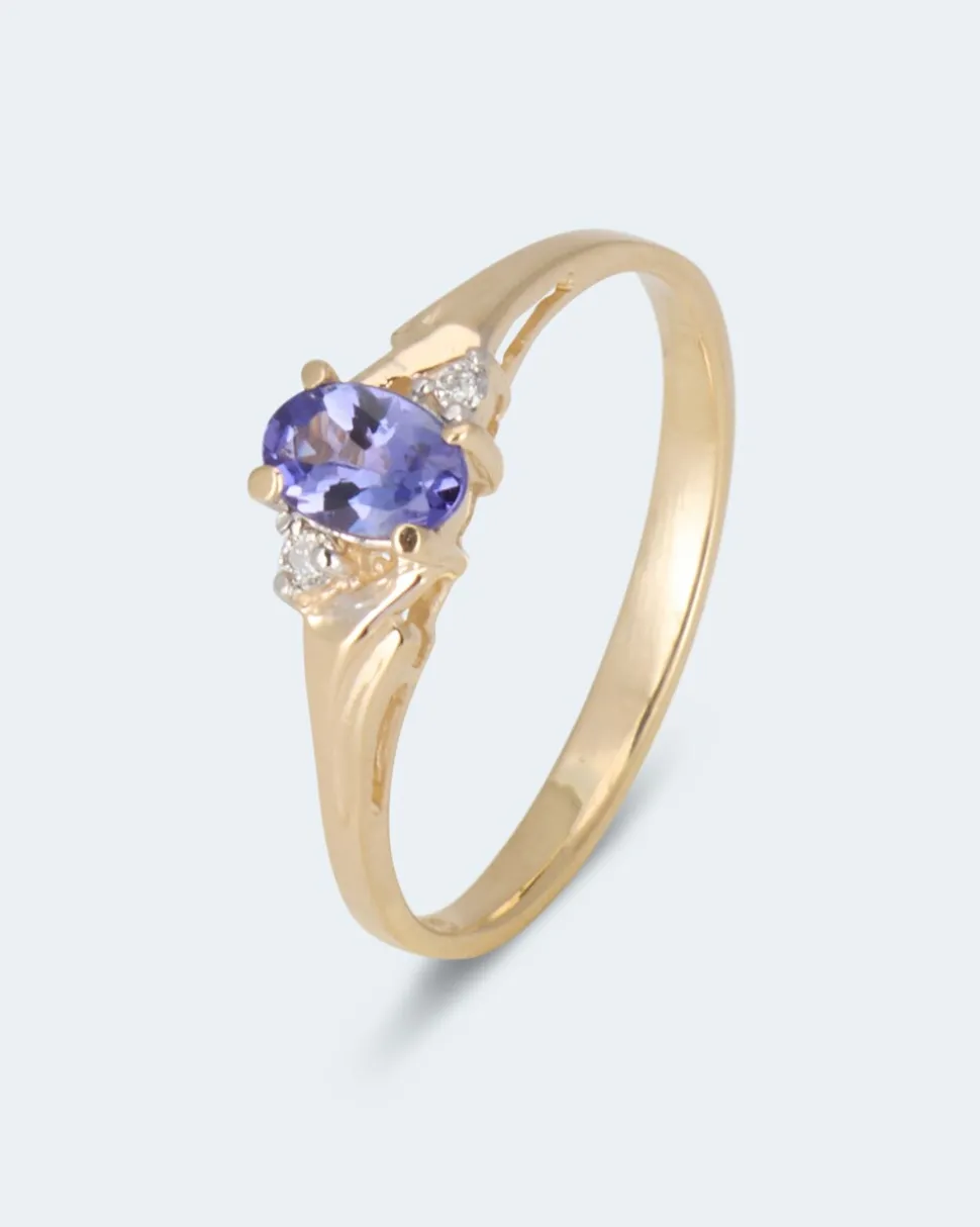 Ring mit Tansanit + Brillant