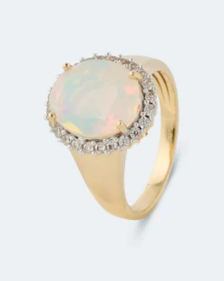 Ring mit Äthiopischem Opal & Zirkon