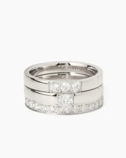 Ring mit Zirkonia, 3er Set