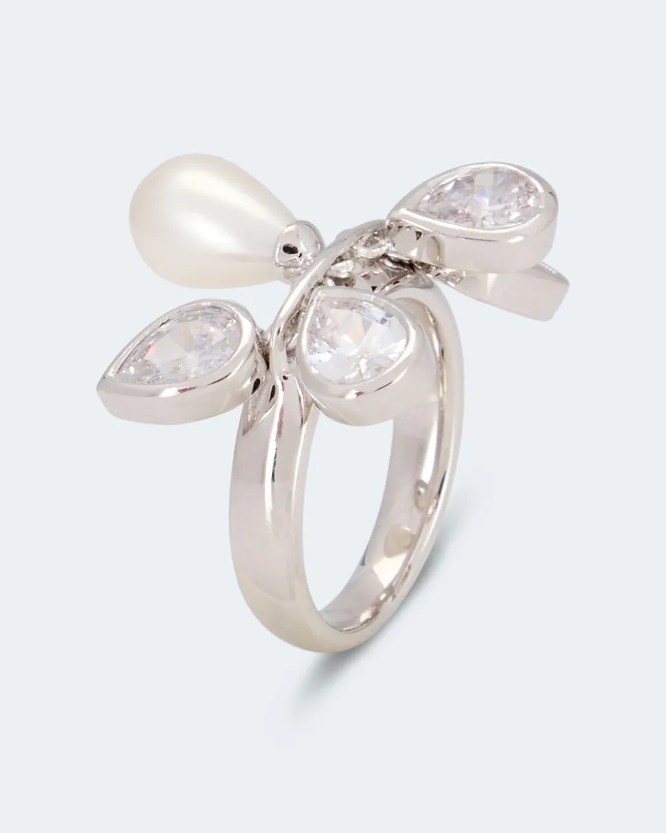 Ring MK-Perle 7x11 mm und Zirkonia