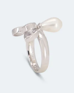 Ring MK-Perle 7x11 mm und Zirkonia