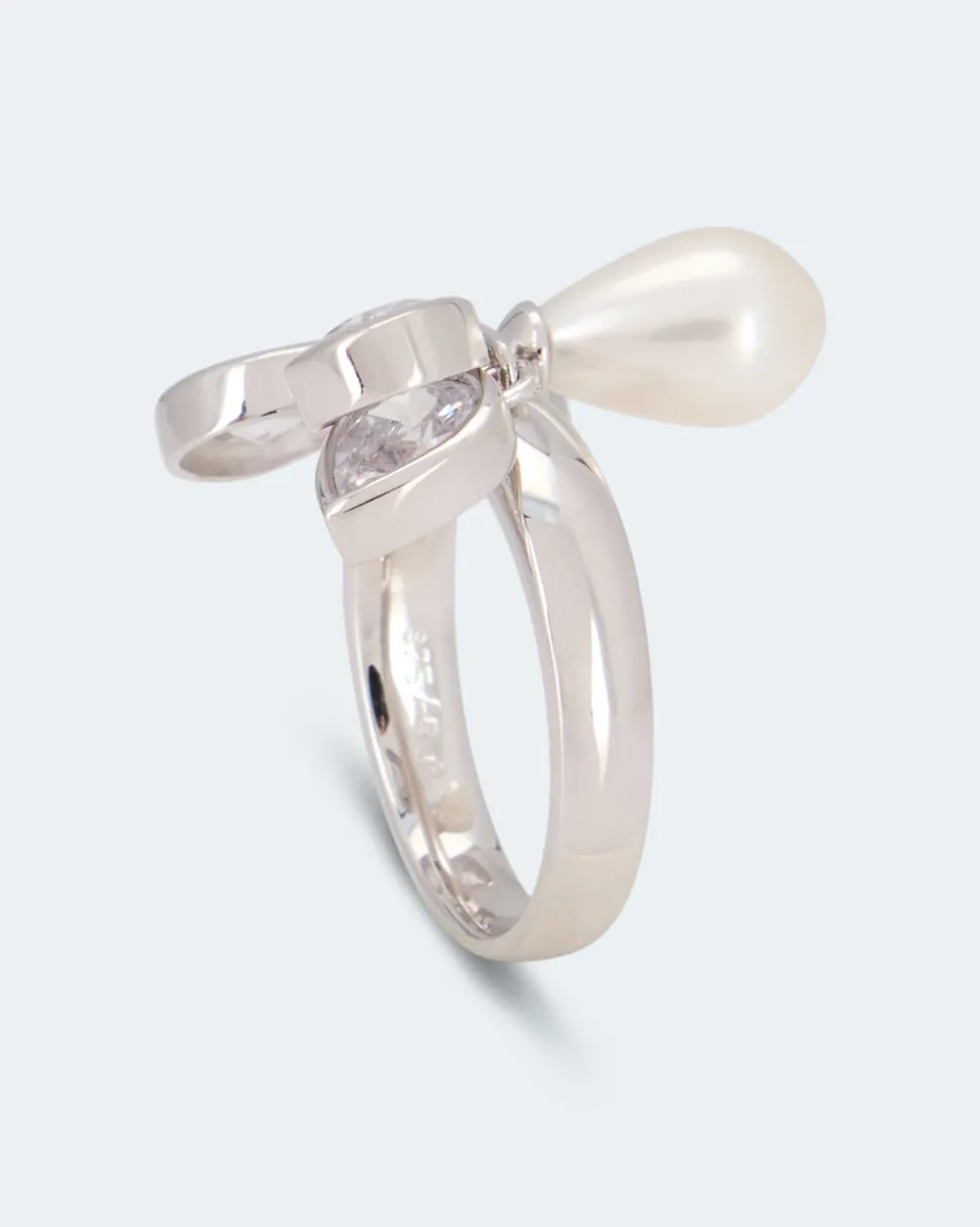 Ring MK-Perle 7x11 mm und Zirkonia