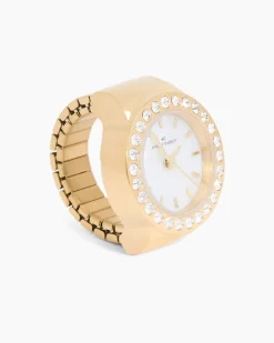 Ring-Uhr mit Kristallen