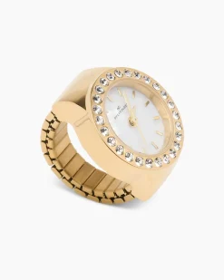 Ring-Uhr mit Kristallen
