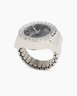 Ring-Uhr mit Kristallen