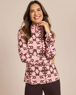 Rollkragen Shirt mit Print
