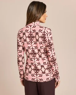 Rollkragen Shirt mit Print