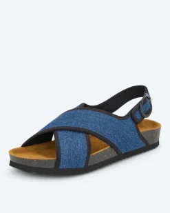 Sandale mit gekreuzten Riemen