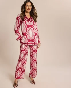 Satinhose mit Seidenanteil