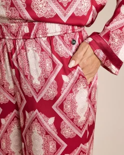 Satinhose mit Seidenanteil