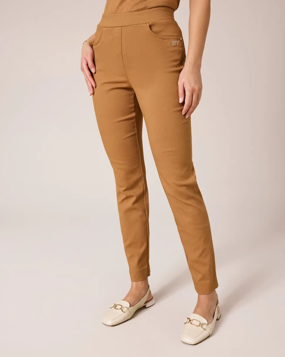 Schlupfhose im Jacquard-Bengalin