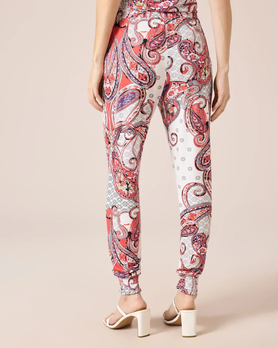 Schlupfhose mit Paisley-Druck
