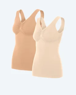 Seamless Top mit breiten Trägern, 2er Pack