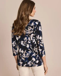 Shirt großen Blüten Druck
