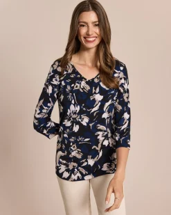 Shirt großen Blüten Druck