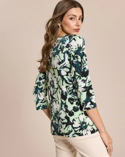 Shirt großen Blüten Druck