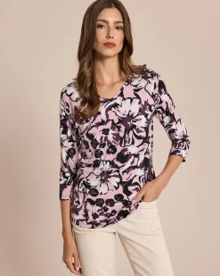 Shirt großen Blüten Druck