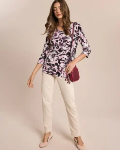 Shirt großen Blüten Druck