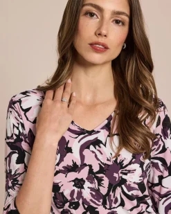 Shirt großen Blüten Druck