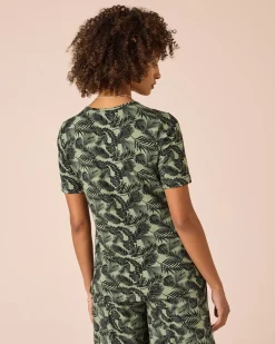 Shirt im Blätter- oder Uni-Design