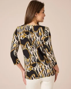Shirt mit Animal- und Kettendruck