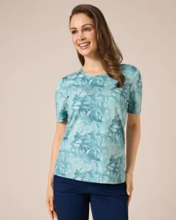 Shirt mit Blätter-Print