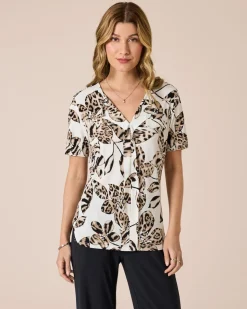 Shirt mit Blumen-Animaldruck
