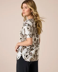 Shirt mit Blumen-Animaldruck