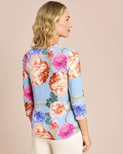 Shirt mit Blumen- & Kettenprint
